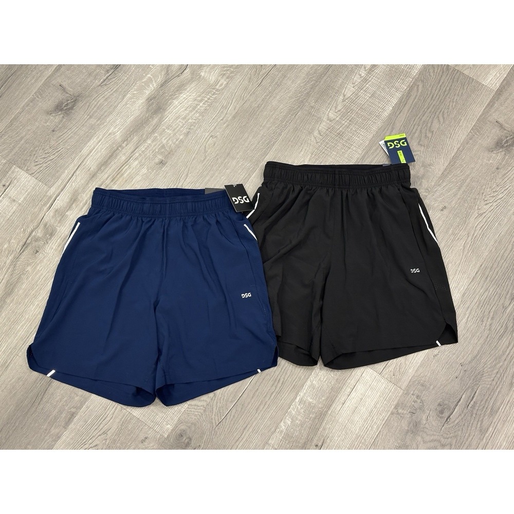 (2) NEW DSG 7" Men Stride Run Shorts Lightweight Moisture Wicking Liner UV50 NWT